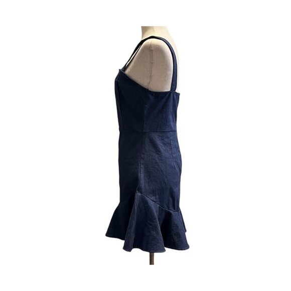 Denim By Flying Tomato Womens Sleeveless Denim Dress With Ruffled Hem & Square M - Picture 2 of 11